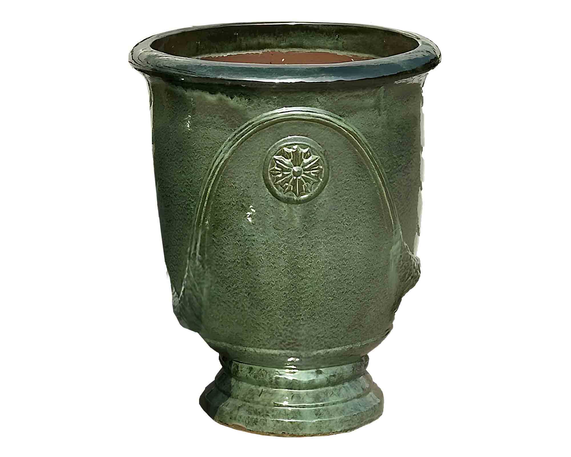 Cachepot con Piattino Indoor Petrolio D60x75cm in Ceramica