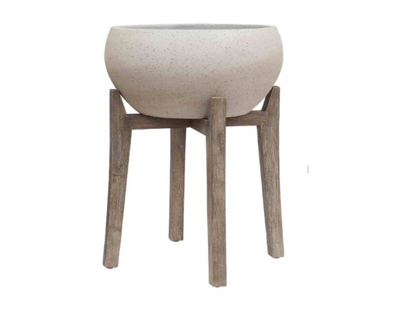 Ciotola Elegante e Pratica Bianco D40x35cm in Fibra di Cemento