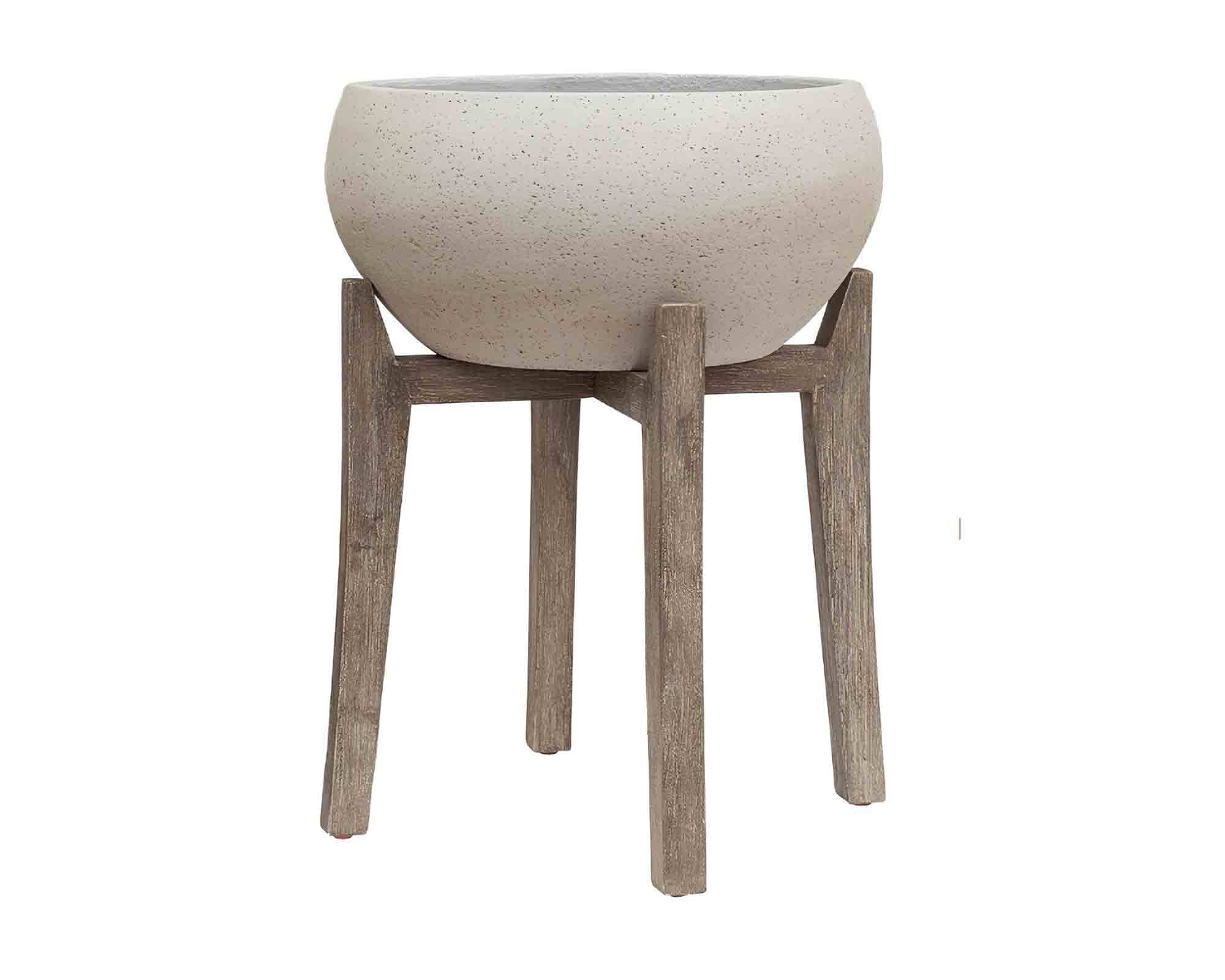 Ciotola Elegante e Pratica Bianco D40x35cm in Fibra di Cemento