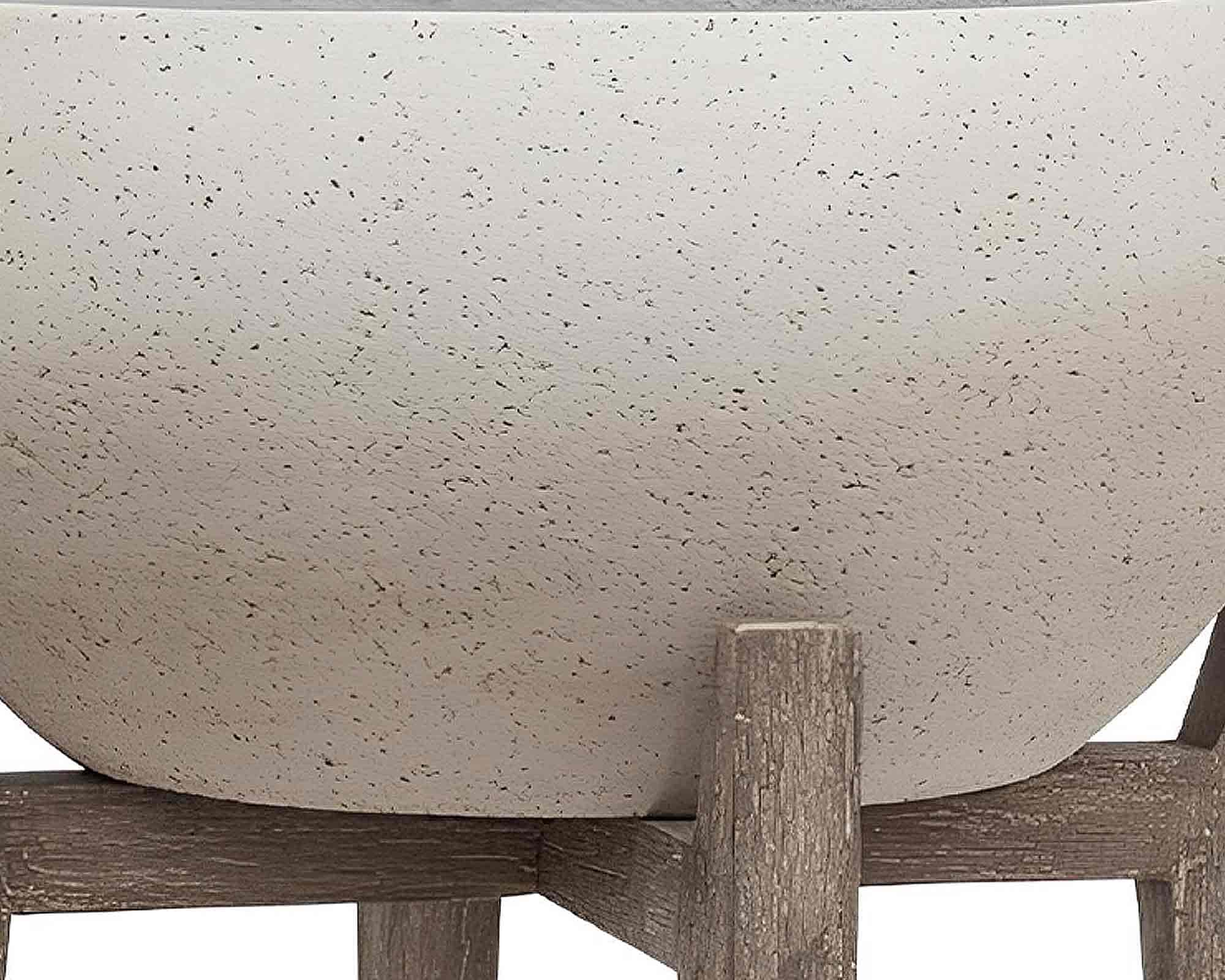 Ciotola Elegante e Pratica Bianco D50x30cm in Fibra di Cemento - immagine 2