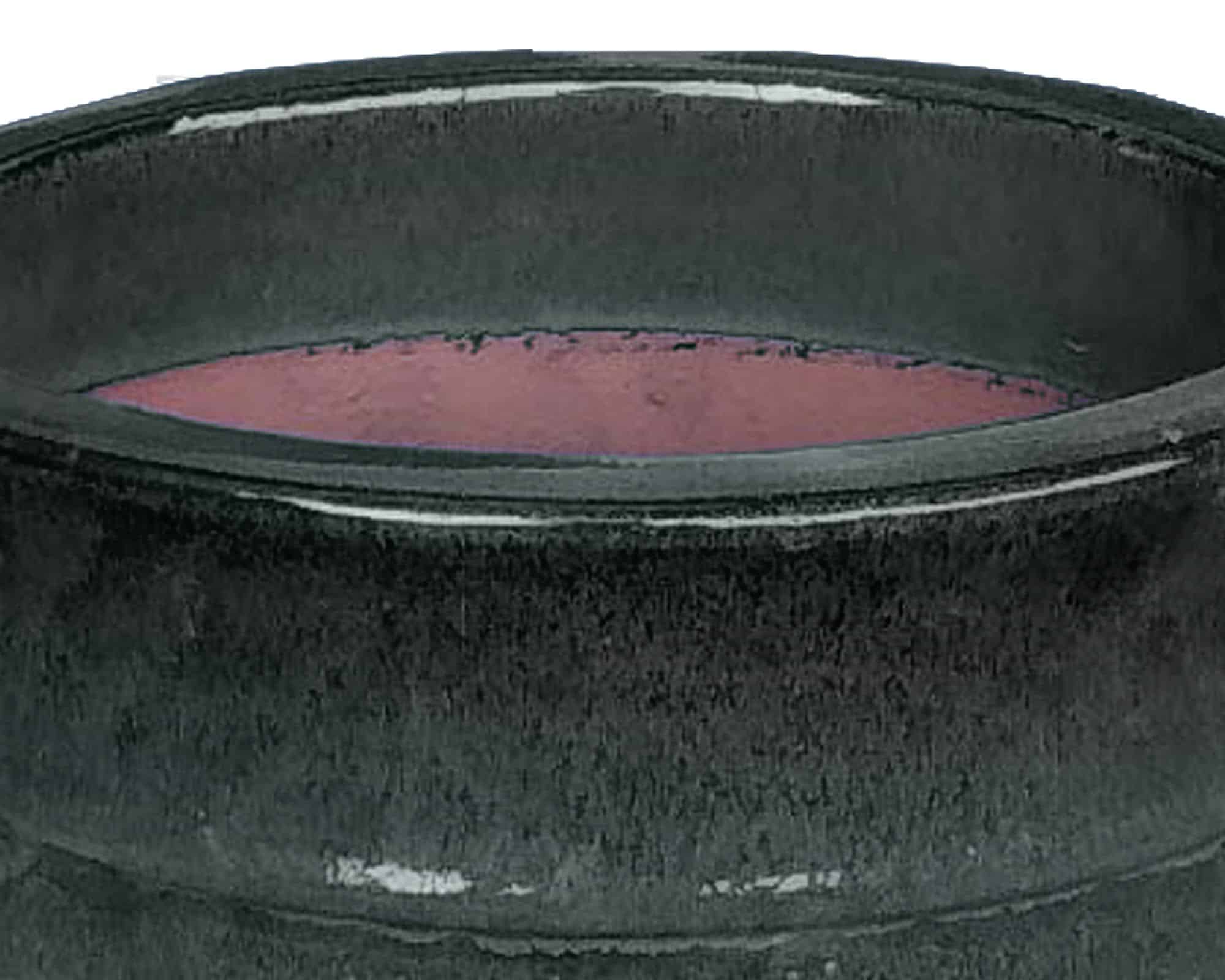 Cachepot con Piattino Indoor Petrolio D33x38cm in Ceramica - immagine 2