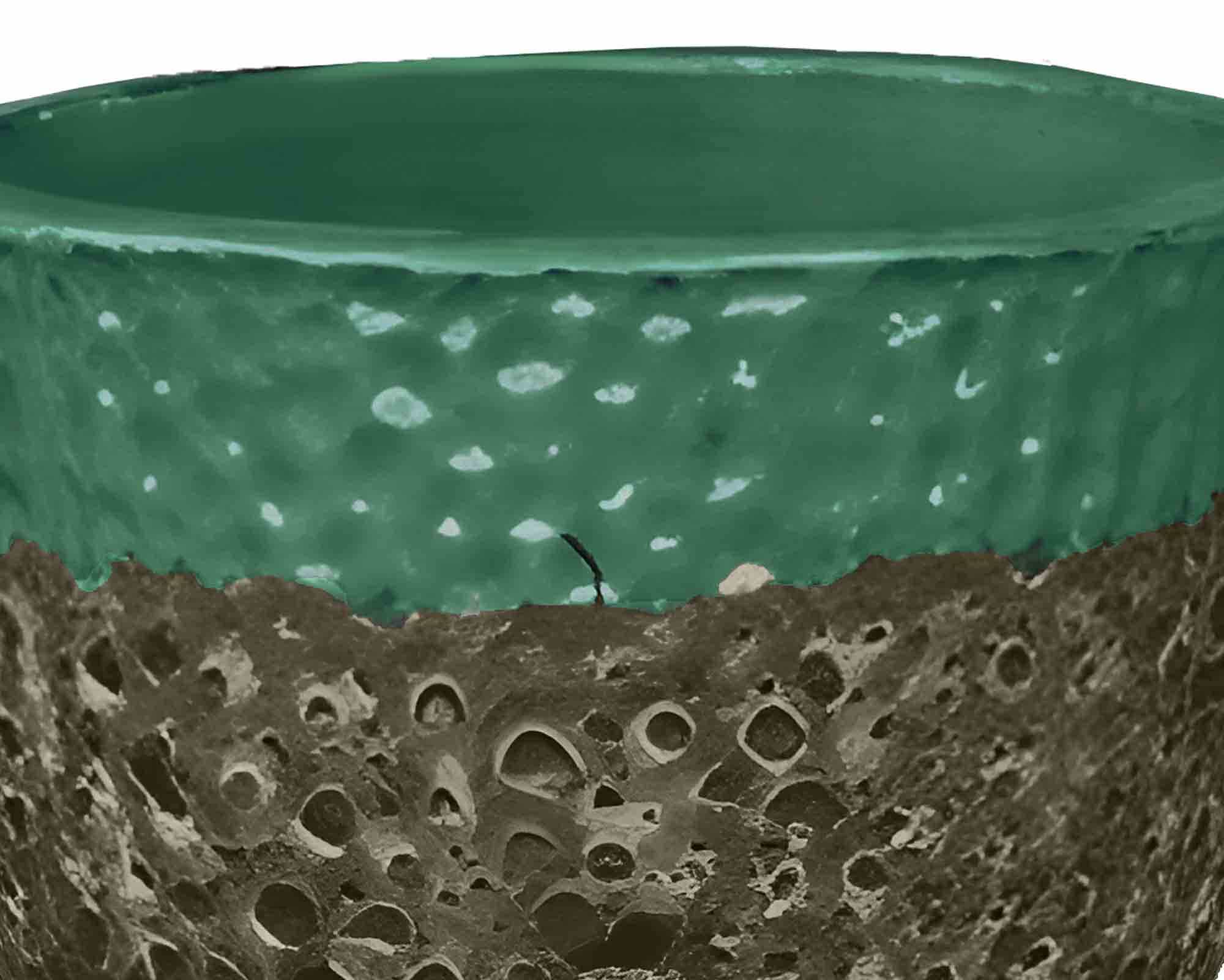 Cachepot Toscana Petrolio Antracite D30x35cm in Ceramica - immagine 2