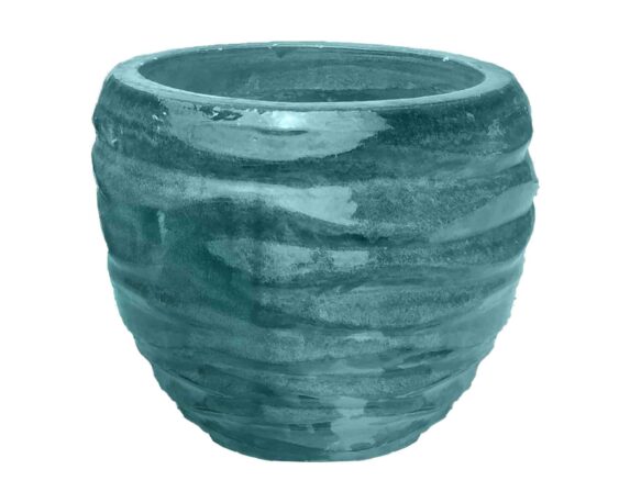 Cachepot Outdoor Blu Sfumare D35x43cm in Ceramica