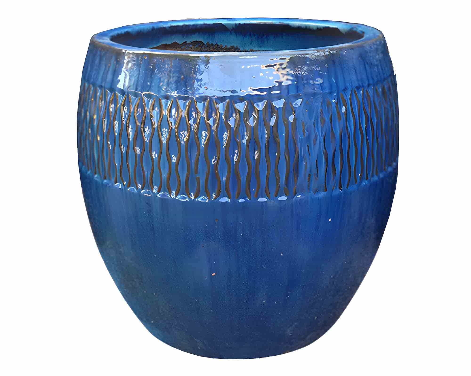 Cachepot Elengante e Pratico Blu D47x55cm in Ceramica