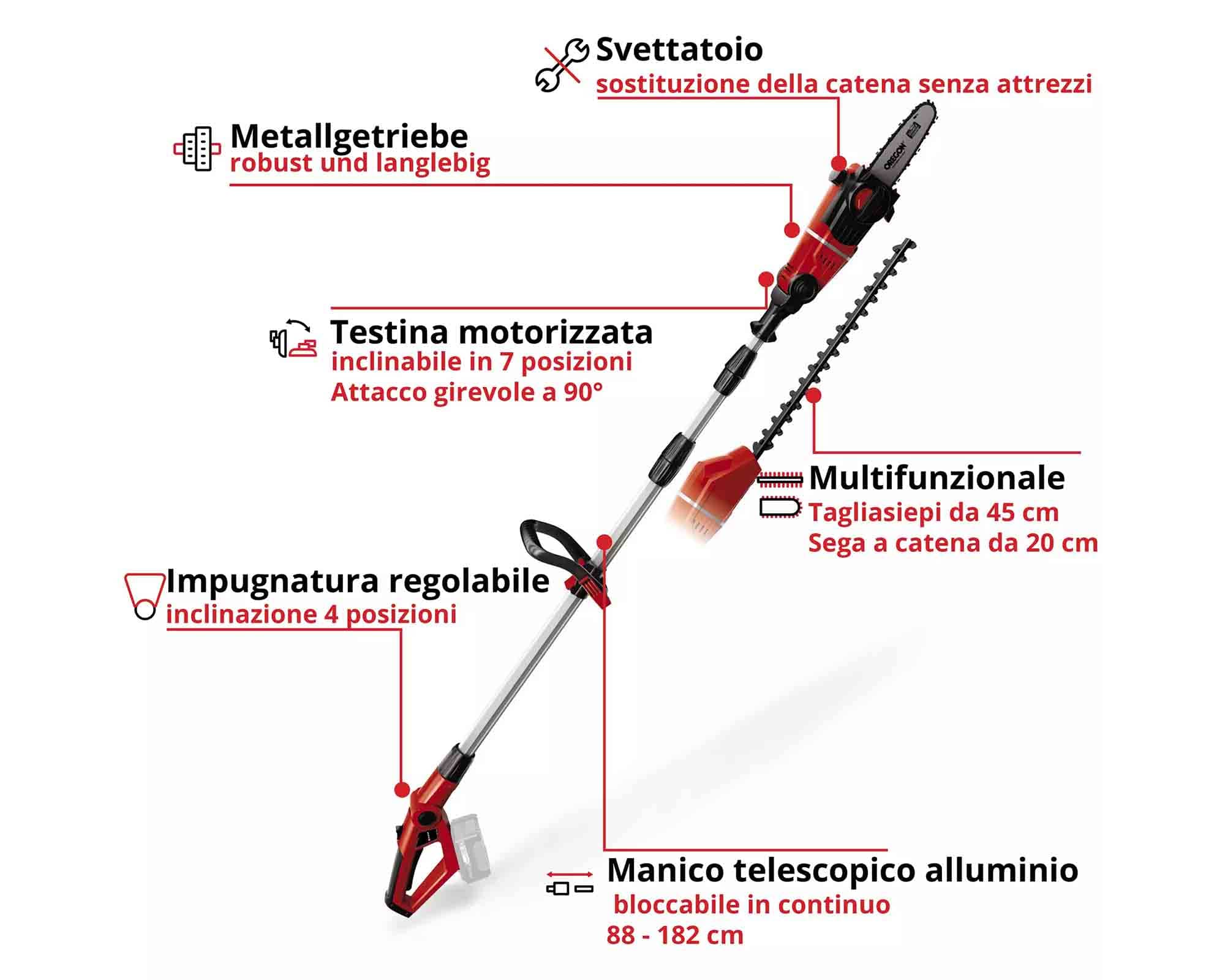 Multifunzione a Batteria 18 V Lunghezza di Taglio 170mm GE-HC 18 LI - Einhel - immagine 2