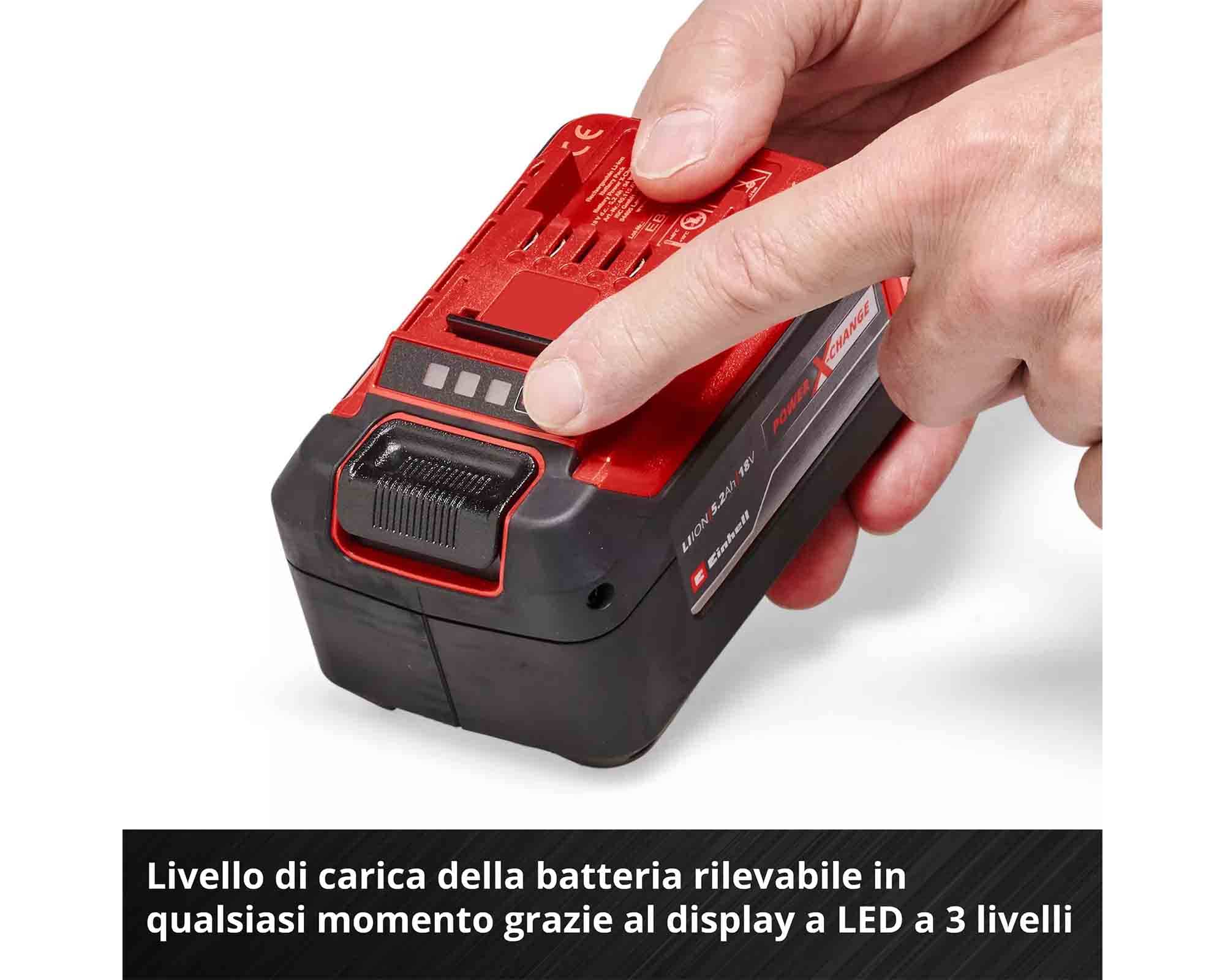 Batteria 5.2 AH con Caricabatterie 18 V Power X-Change - Einhel - immagine 3