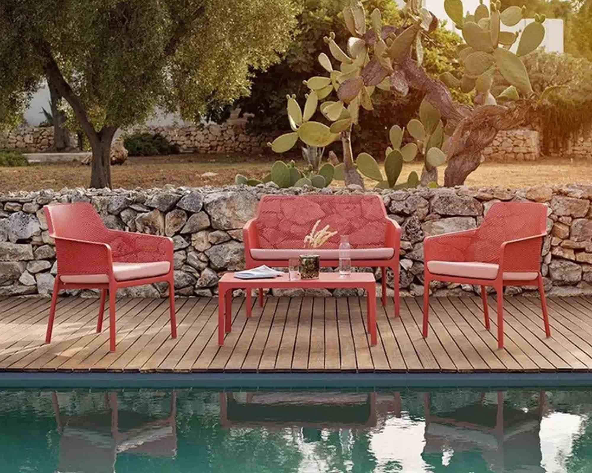 Panchina Net Beach Corallo in Polipropilene - Nardi - immagine 3