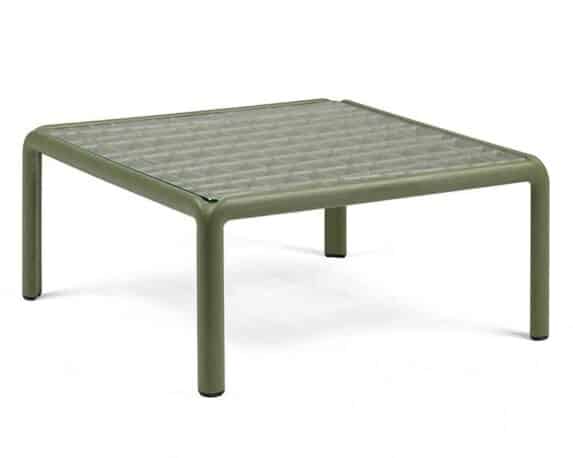Tavolino Komodo Agave D49,5×39,5h in Vetro e Resina – Nardi