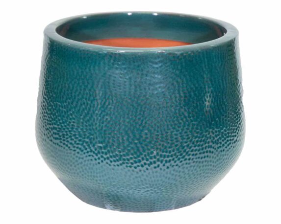 Cachepot Picchettato Dimples Verde D32x25,5cm in Ceramica