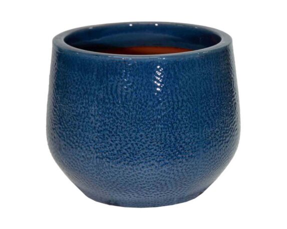 Cachepot Picchettato Dimples Verde Blu D18x14,5cm in Ceramica