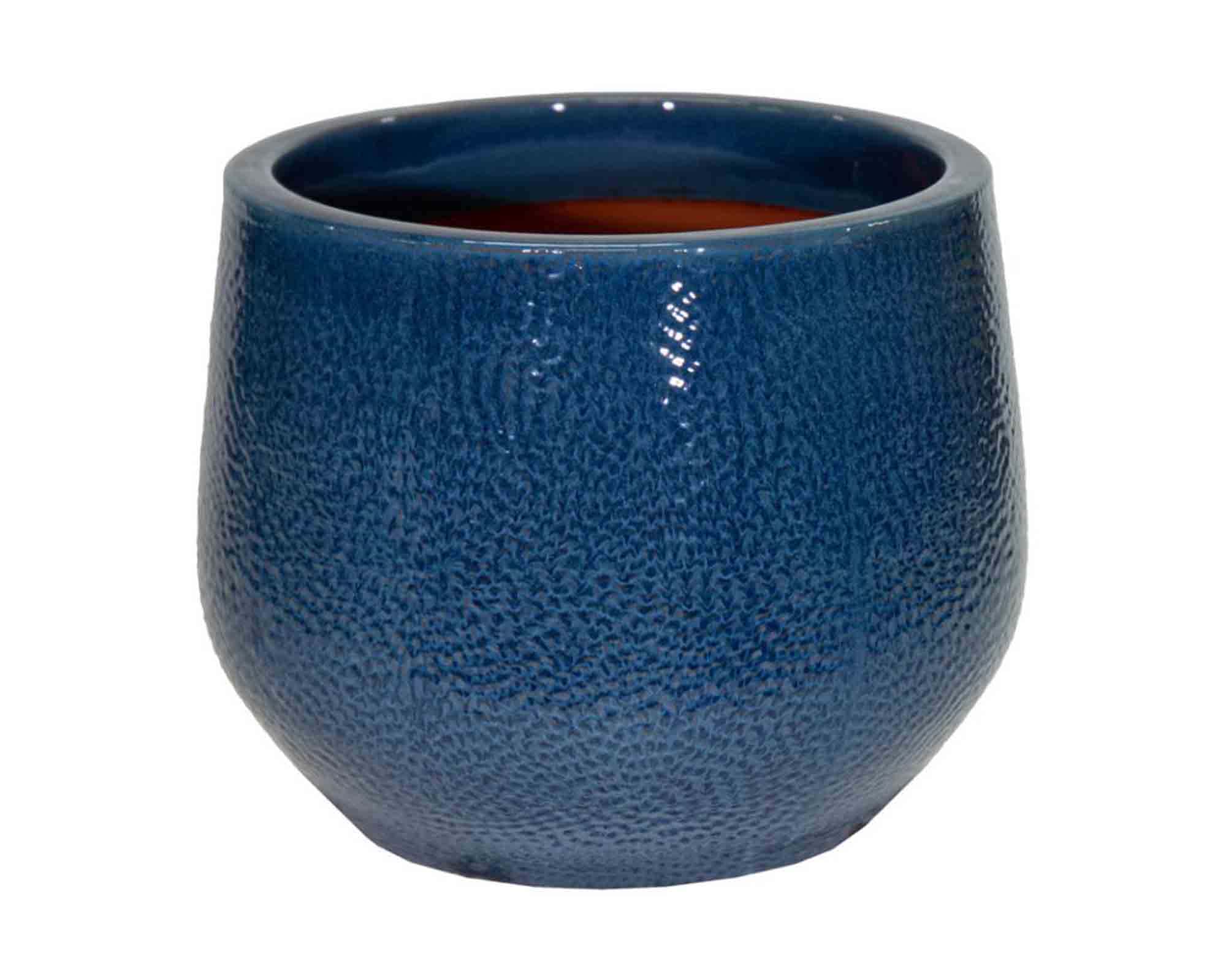 Cachepot Picchettato Dimples Verde Blu D18x14,5cm in Ceramica