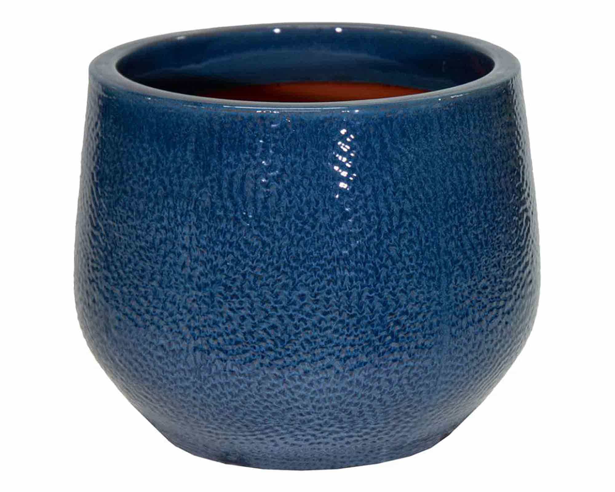 Cachepot Picchettato Dimples Verde Blu D32x25,5cm in Ceramica