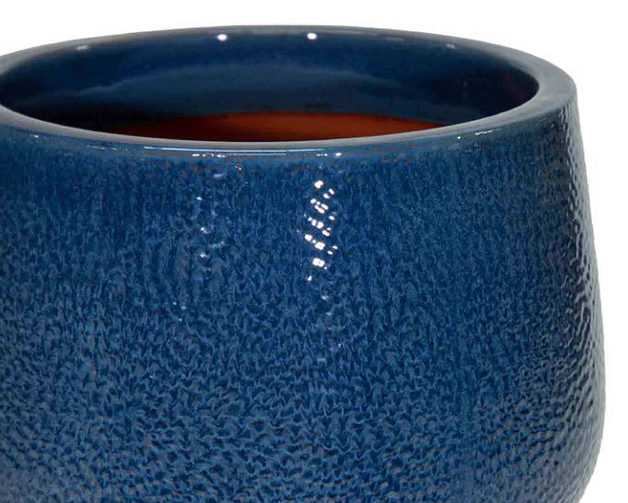 Cachepot Picchettato Dimples Verde Blu D32x25,5cm in Ceramica - immagine 2