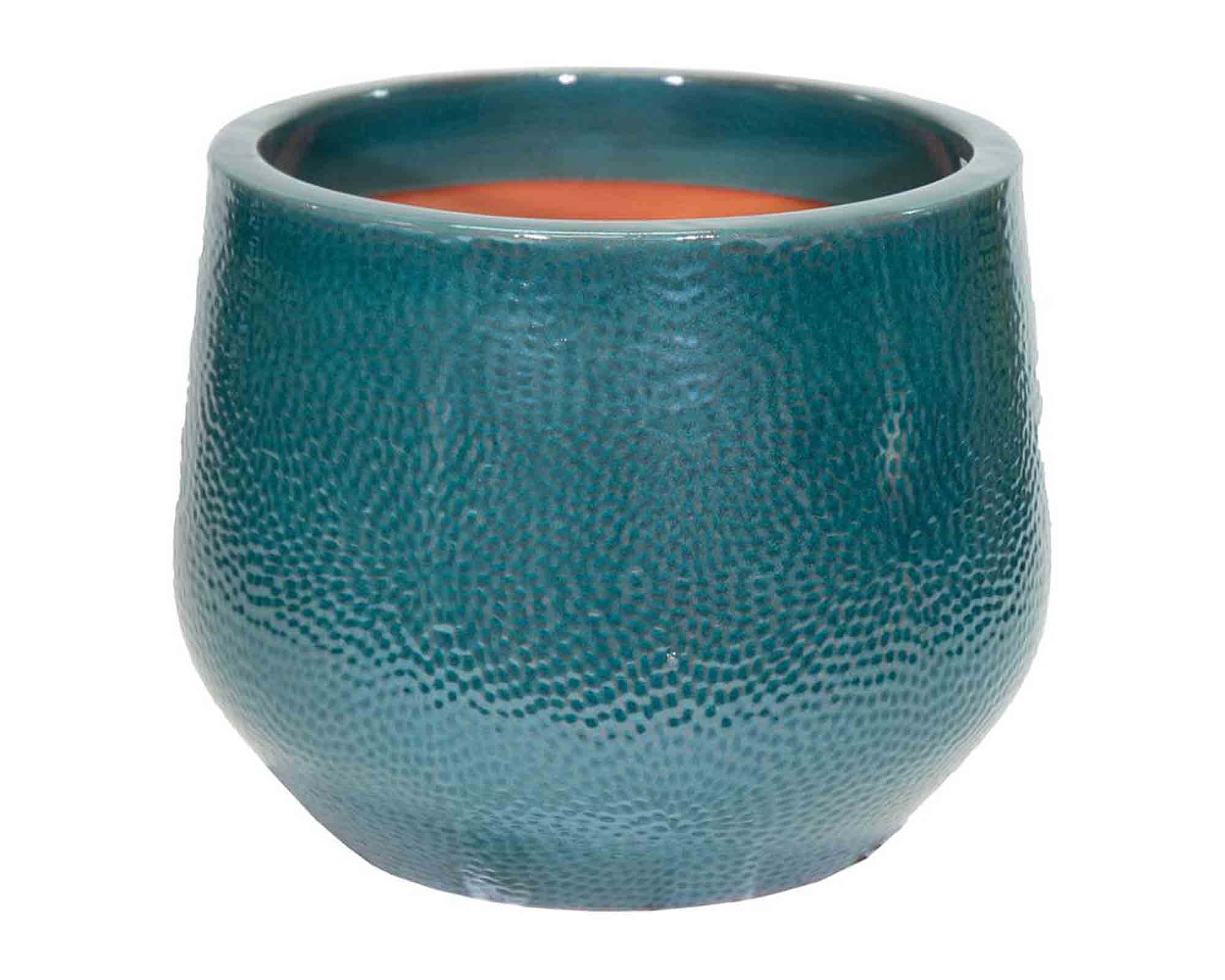 Cachepot Picchettato Dimples Verde D25x20cm in Ceramica