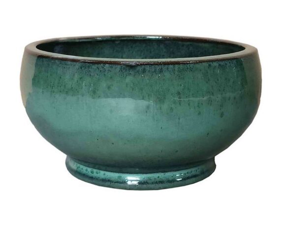 Cachepot Bowl Noble Verde Muschio D28x14cm in Ceramica