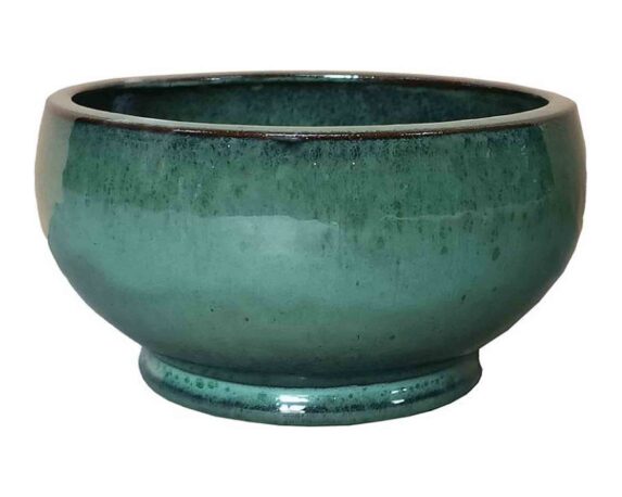 Cachepot Bowl Noble Verde Muschio D39x19cm in Ceramica