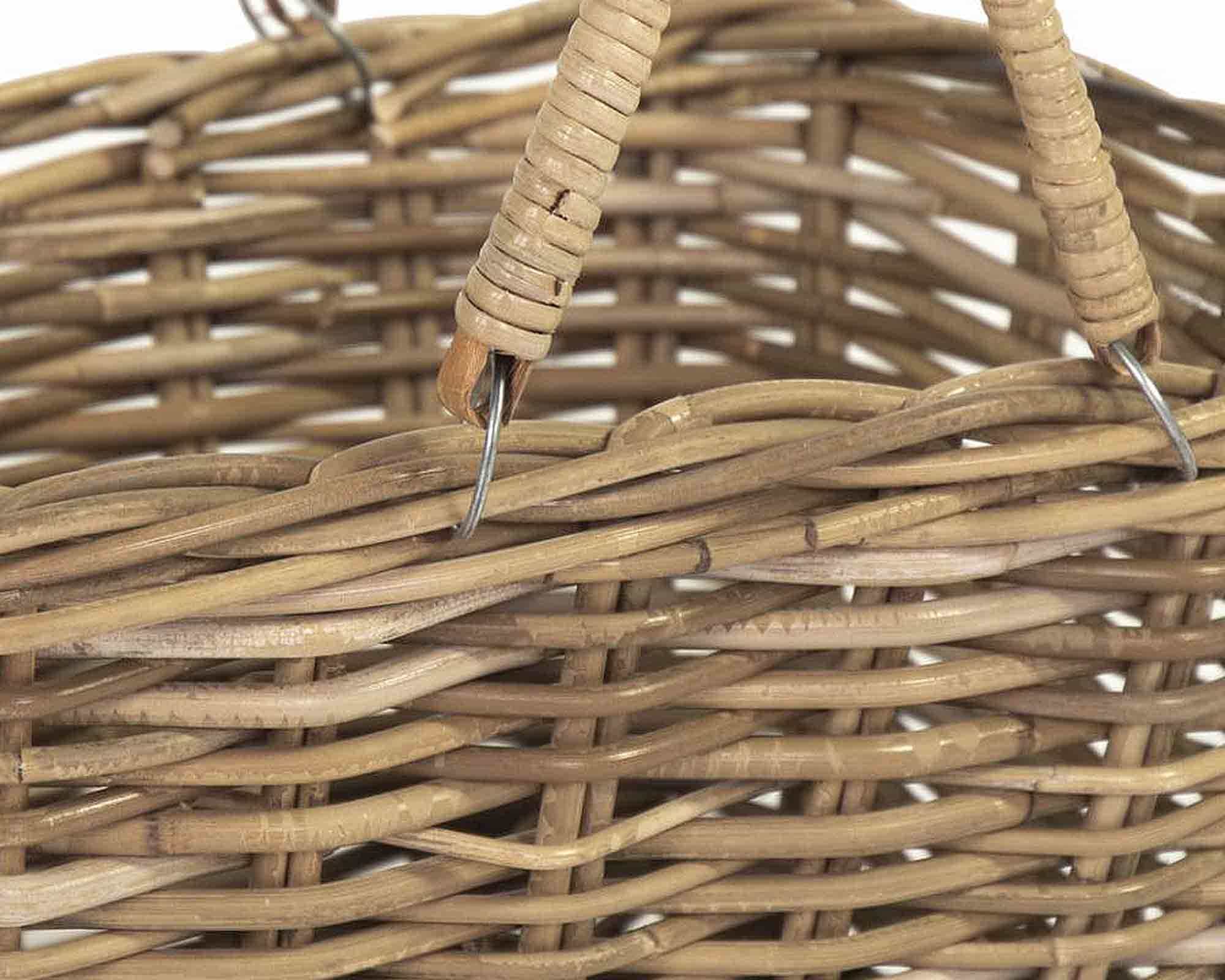 Cesta Rettangolare Picnic 46x33x24cm in Rattan - immagine 2