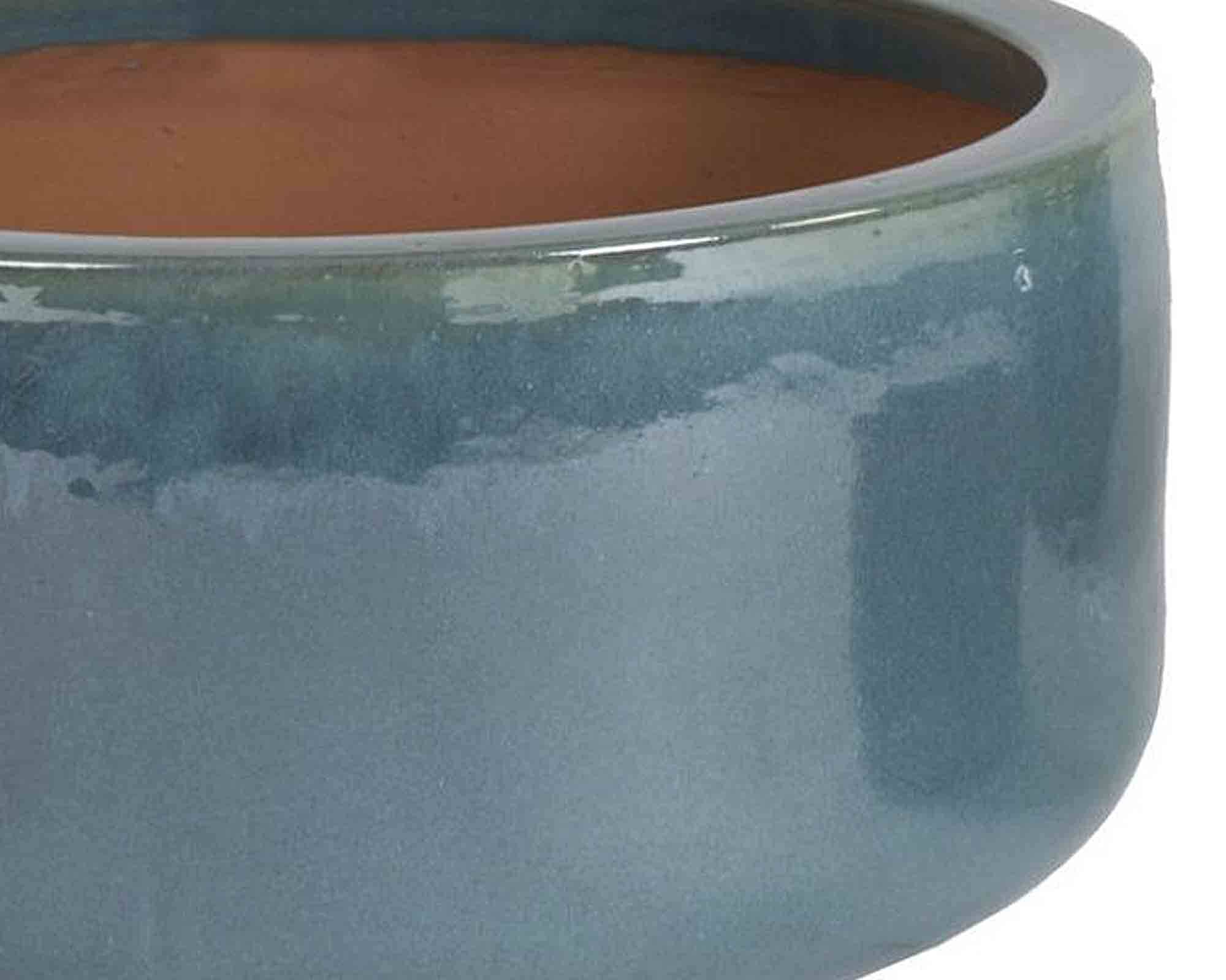 Cachepot Elengante e Decorativo Smaltato Ceruleo D30x14cm in Ceramica - immagine 2