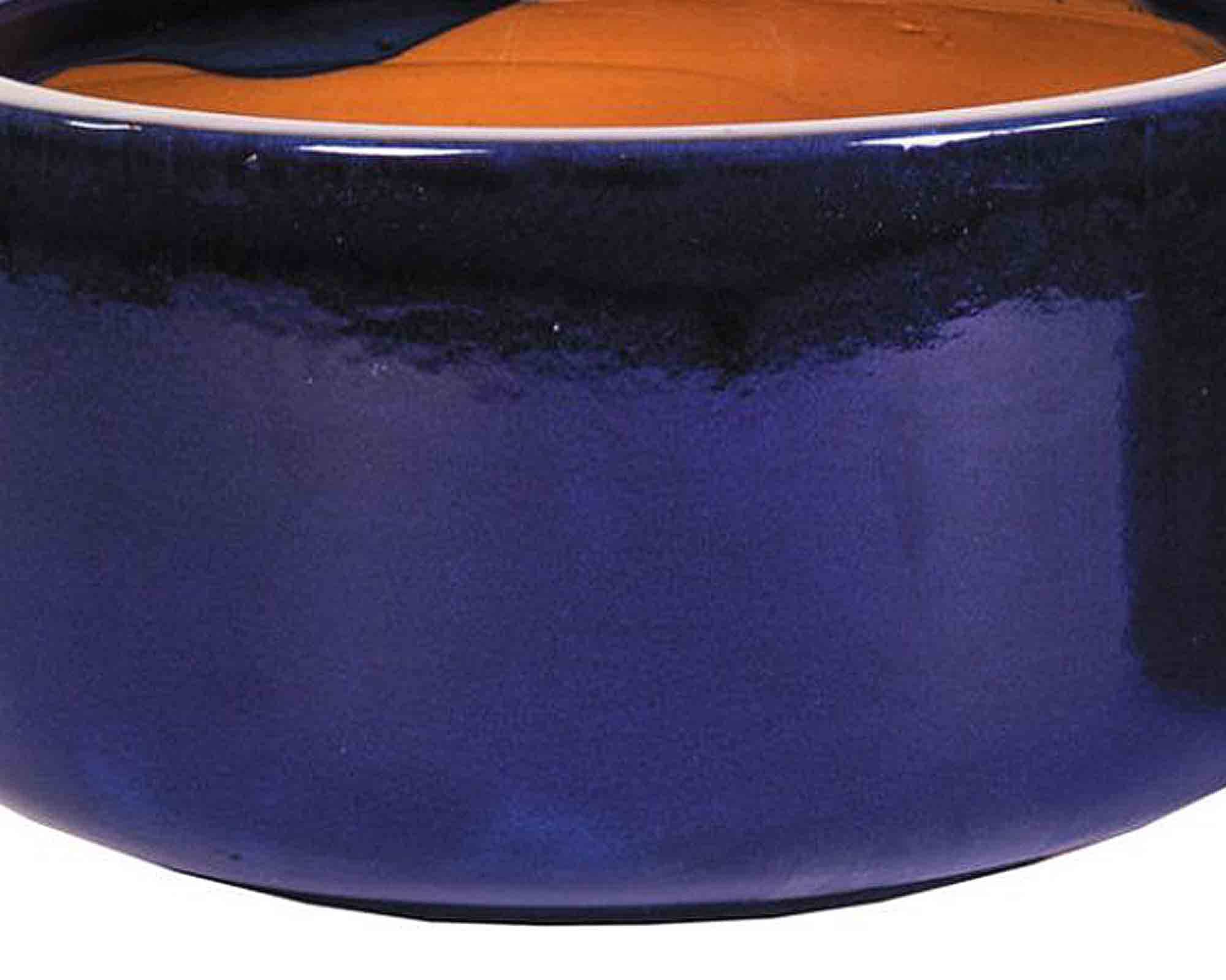 Cachepot Elengante e Decorativo Smaltato Blu D31x15cm in Ceramica - immagine 2