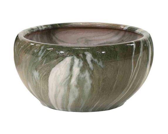 Cachepot Emperor Smaltato Verde D27x15cm in Ceramica
