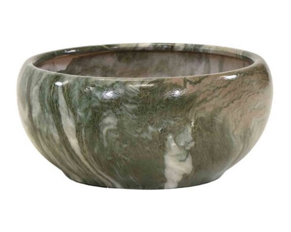 Cachepot Emperor Smaltato Verde D33x17cm in Ceramica