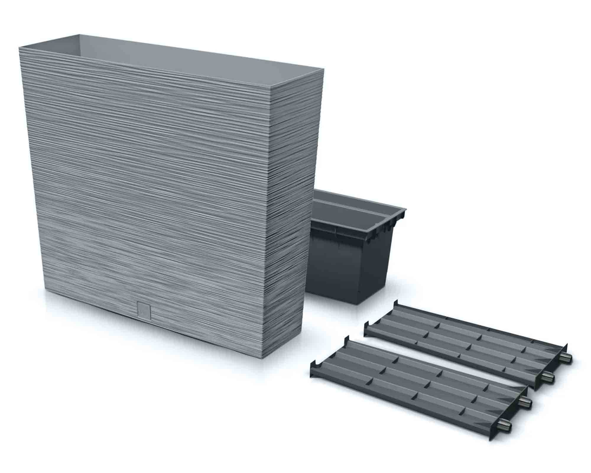 Fioriera Rettangolare Furu Grigio 77x23,5x68,5cm in Plastica Riciclata - immagine 2