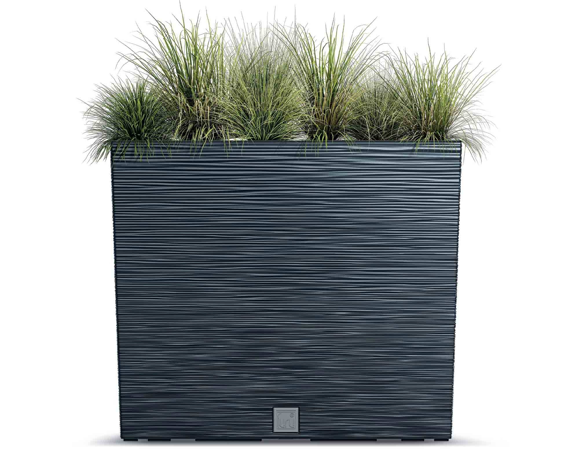 Fioriera Rettangolare Furu Antracite 77x23,5x68,5cm in Plastica Riciclata - immagine 2