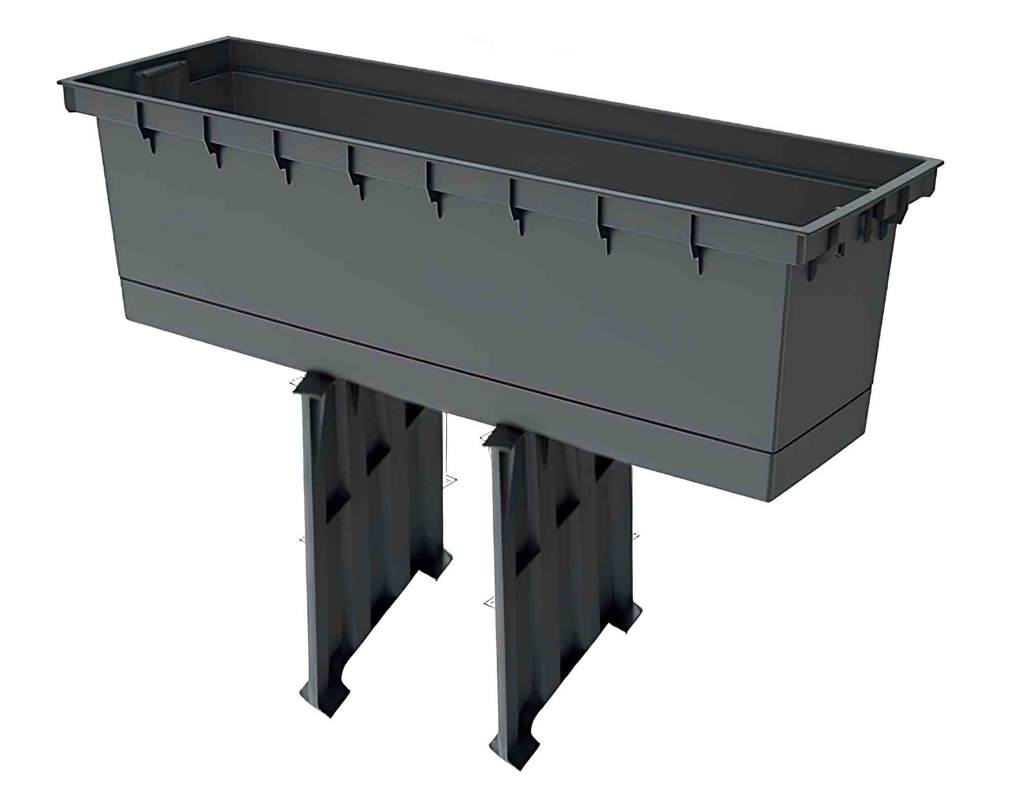 Fioriera Rettangolare Furu Antracite 77x23,5x68,5cm in Plastica Riciclata - immagine 4