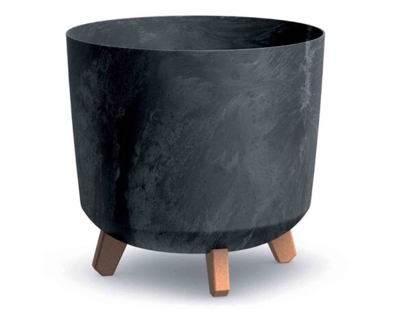 Vaso con Piedini Gracia Tubus Slim Eco Antracite D30x28,5cm in Plastica Riciclata