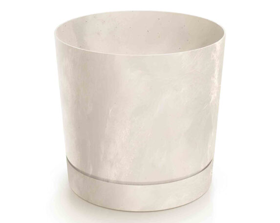 Vaso Cilinfrico Effetto Beton Cream D39x37,5cm in Plastica Riciclata