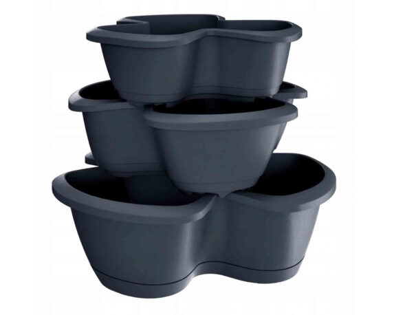 Vaso Respana Trio Verticale Eco Antracite 47×40,5x28cm in Plastica Riciclata