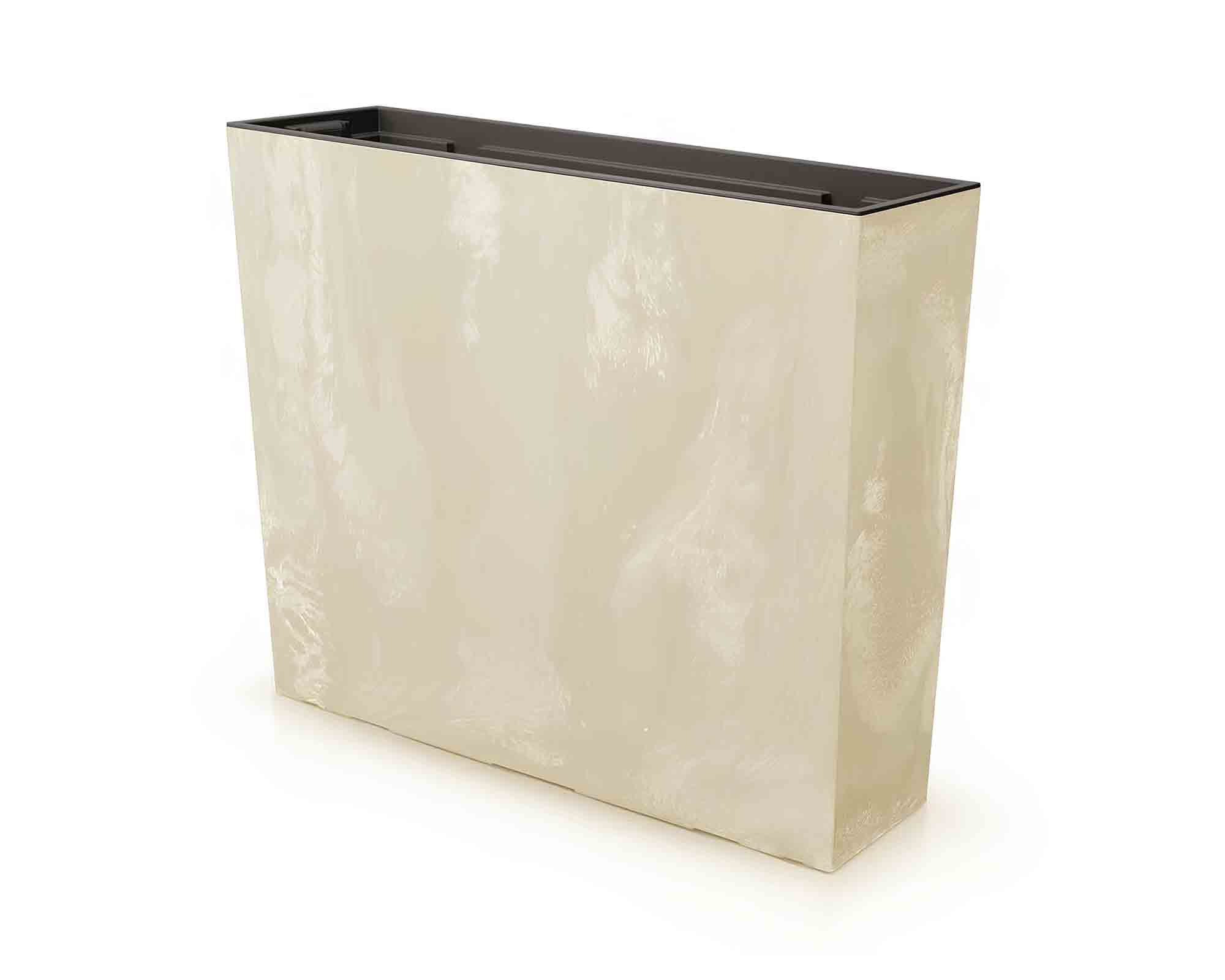 Fioriera Rettangolare Medio Eco Cream 77x23,5x40,5cm in Plastica Riciclata