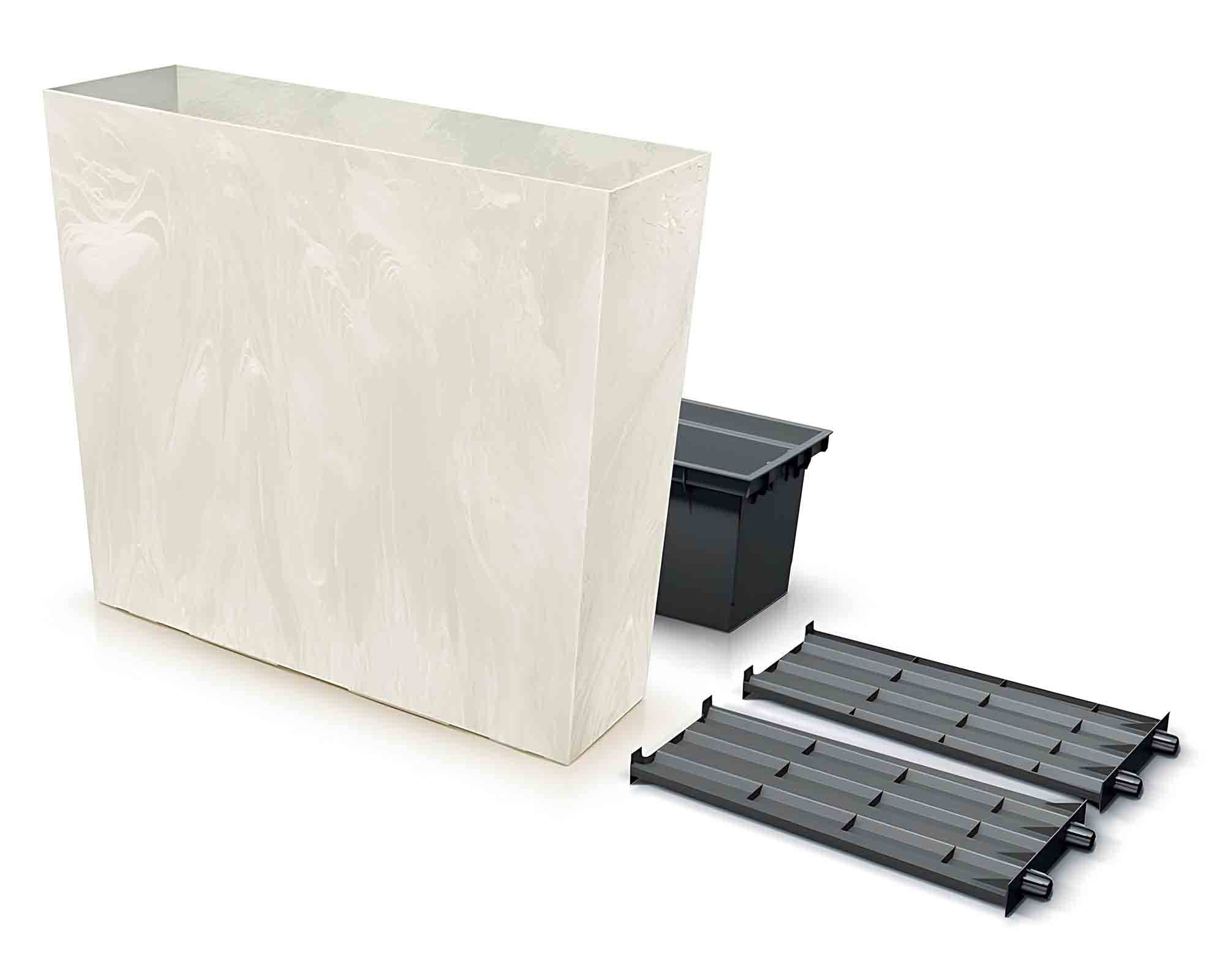 Fioriera Rettangolare Medio Eco Cream 77x23,5x40,5cm in Plastica Riciclata - immagine 2