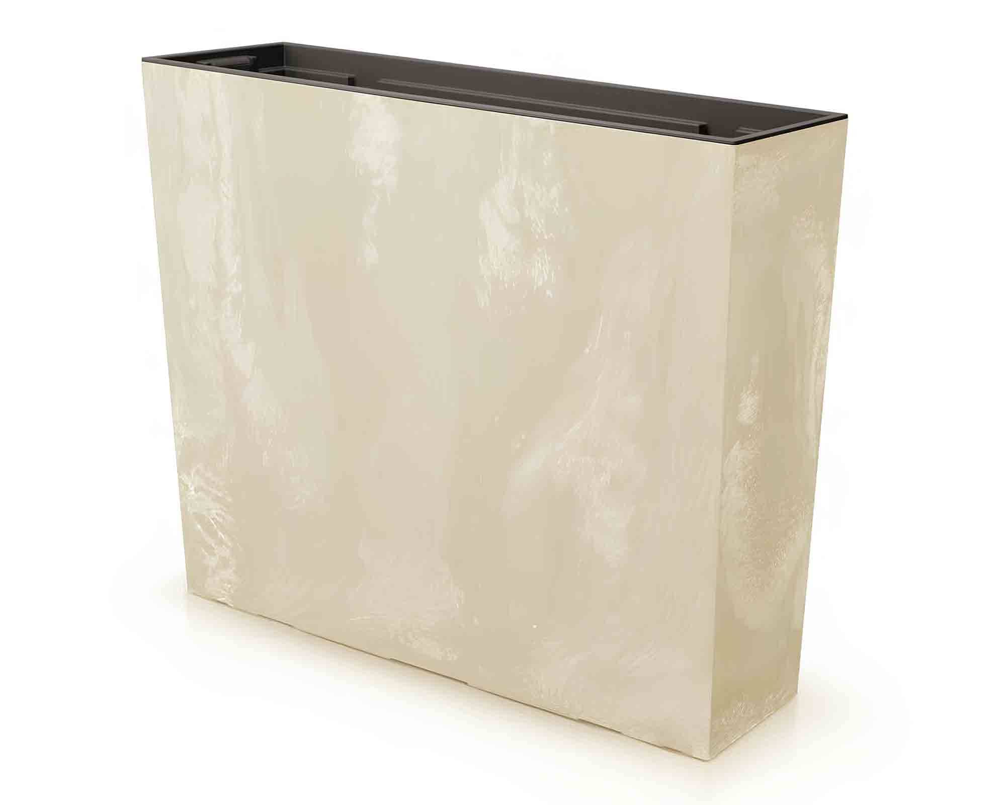 Fioriera Rettangolare Alto Eco Cream 77x23,5x68,5cm in Plastica Riciclata