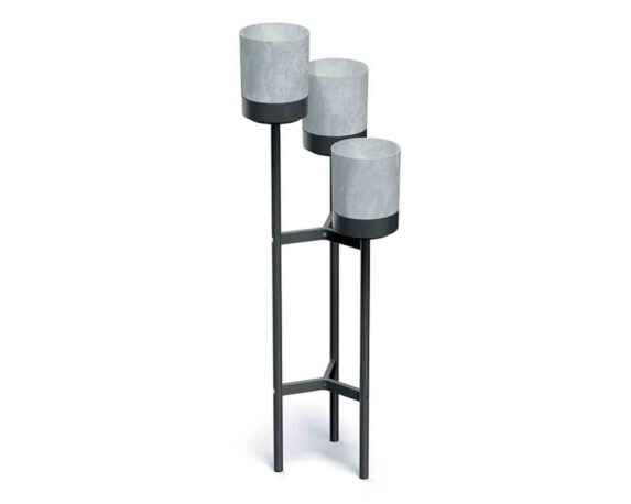Etagere con 3 Fori Alto Antracite 42×39,5×12,5cm in Metallo