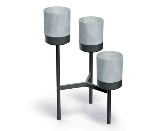 Etagere con 3 Fori Basso Antracite 54x49x80,5cm in Metallo