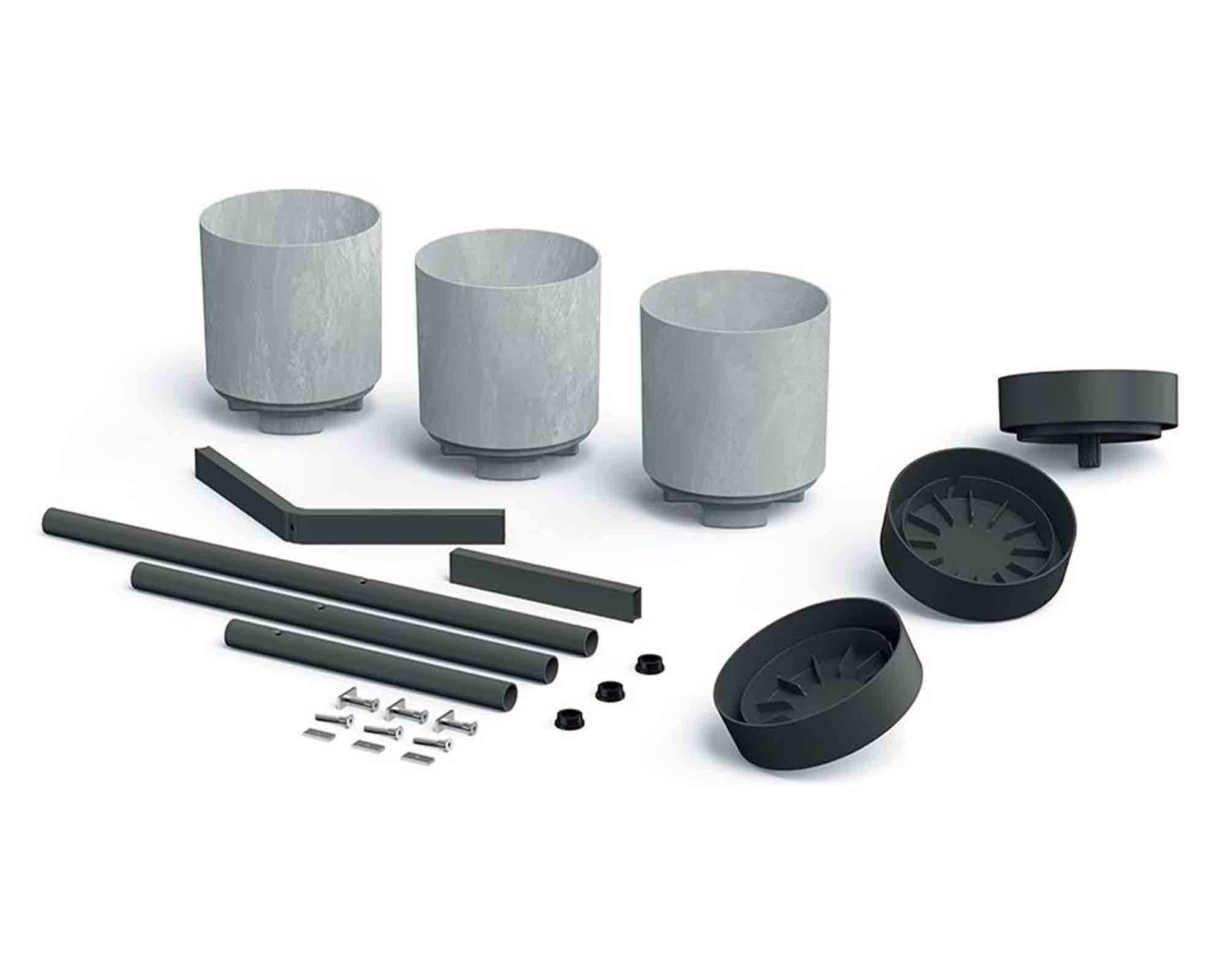 Etagere con 3 Fori Basso Antracite 54x49x80,5cm in Metallo - immagine 3