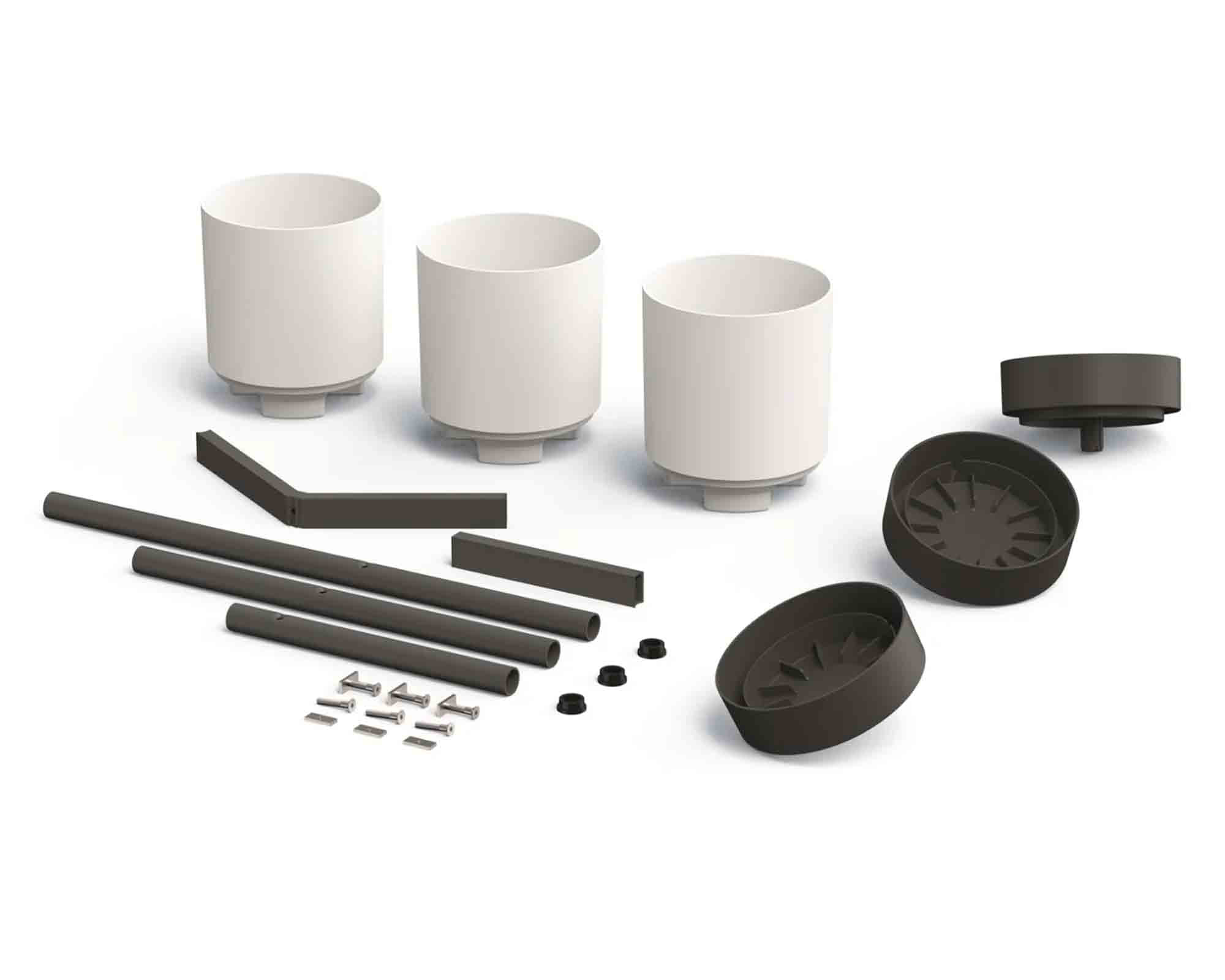 Etagere con 3 Fori Basso Bianco 54x49x80,5cm in Metallo - immagine 2