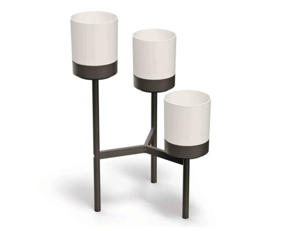 Etagere con 3 Fori Basso Bianco 54x49x80,5cm in Metallo