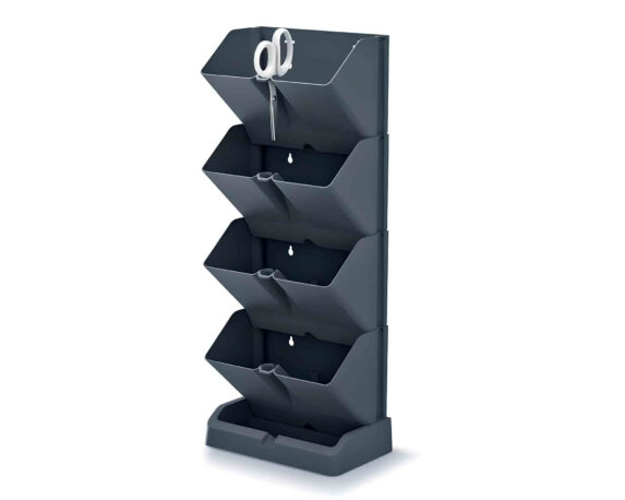 Porta Piante Verticale Universale Mini Cascade con Supporto Antracite 19,5×11,5×47,5cm in Plastica