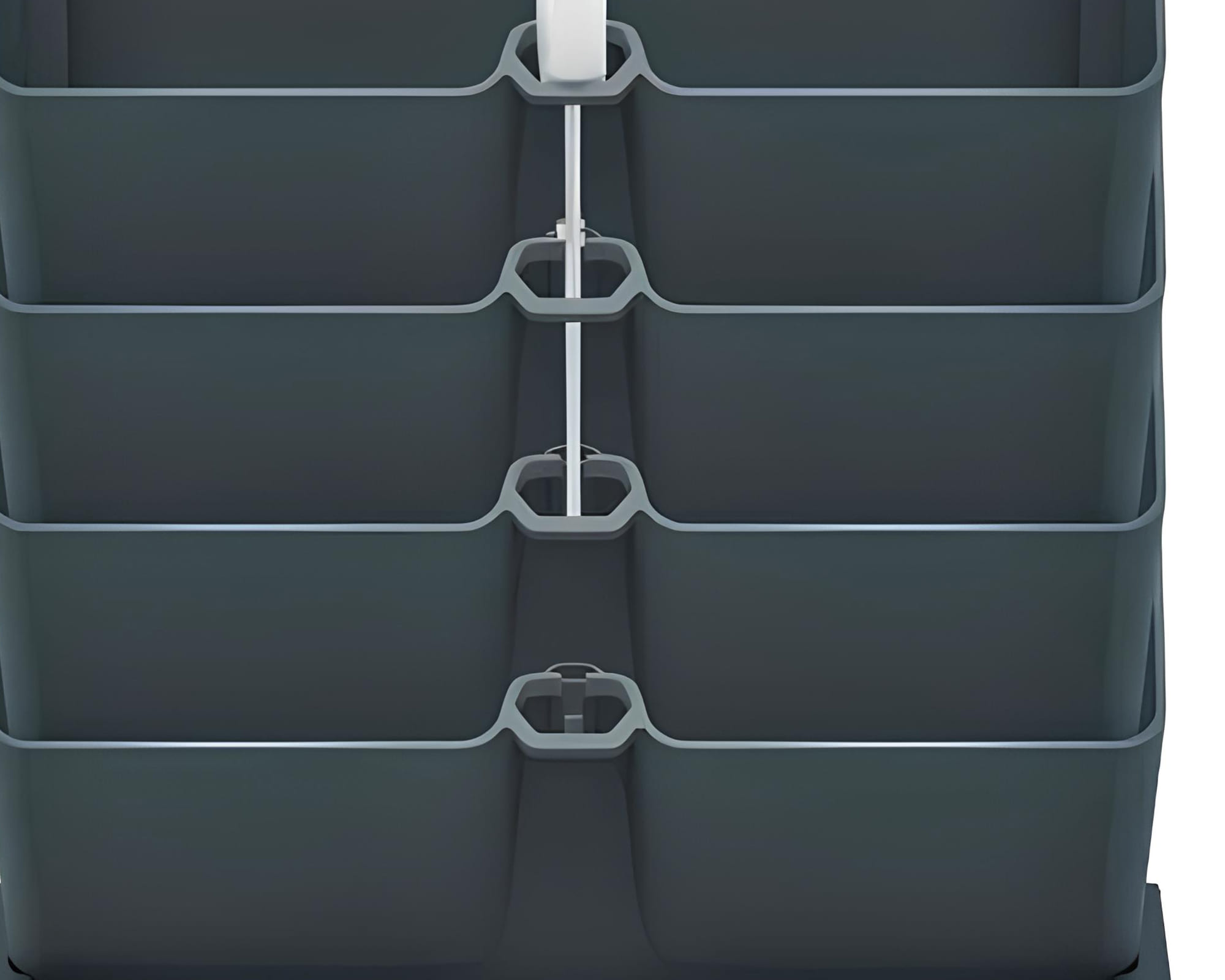 Porta Piante Verticale Universale Mini Cascade con Supporto Antracite 19,5x11,5x47,5cm in Plastica - immagine 3