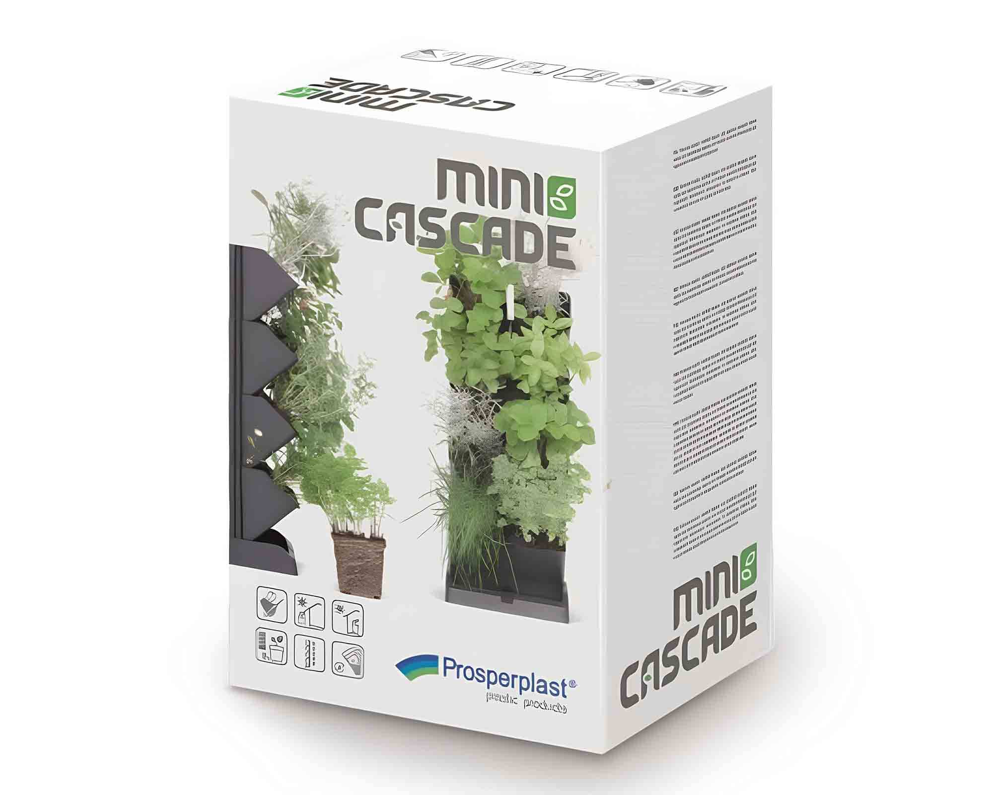 Porta Piante Verticale Universale Mini Cascade con Supporto Antracite 19,5x11,5x47,5cm in Plastica - immagine 5