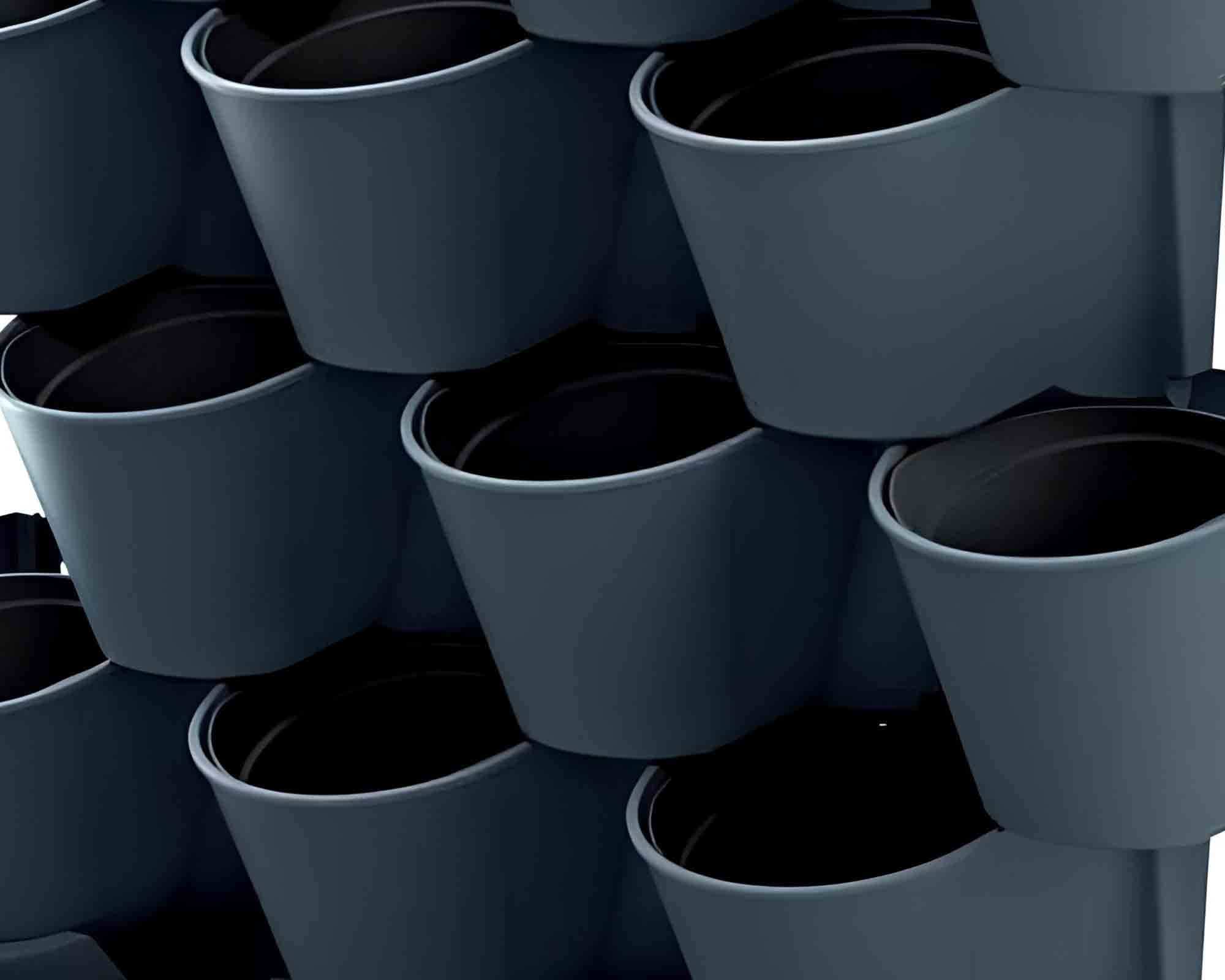 Porta Piante Verticale Universale con 3 Fori da Parete 67x18x57cm in Plastica - immagine 4