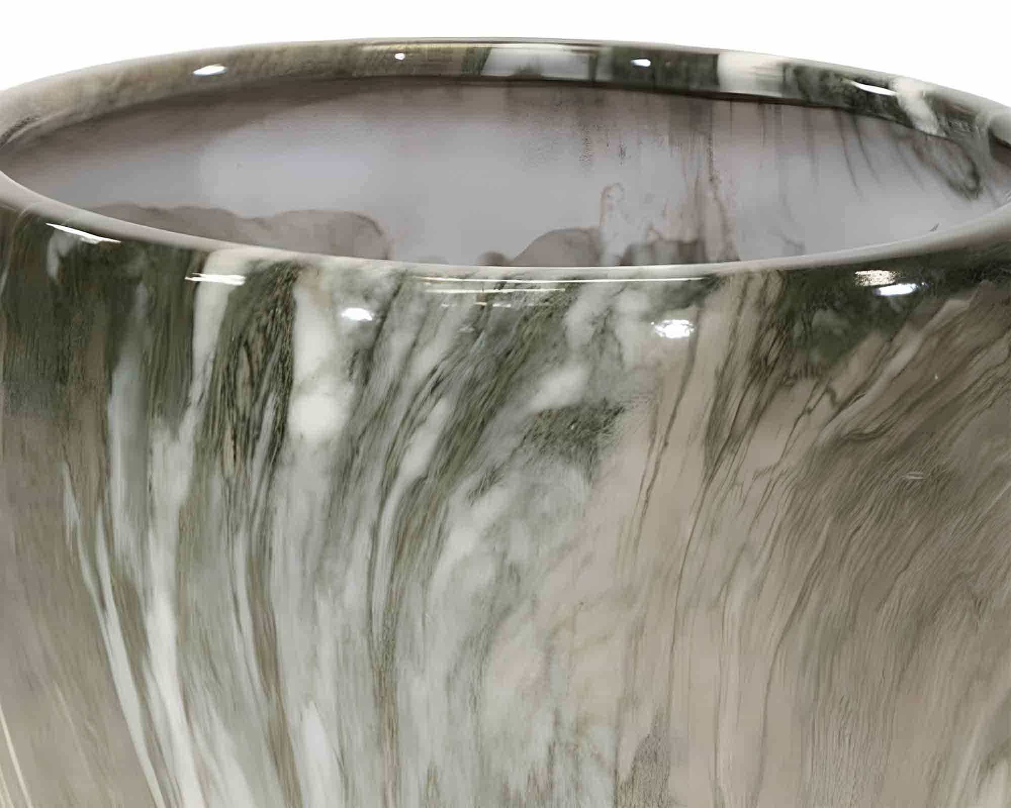 Cachepot Emperor Belly Smaltato Verde D20x19cm in Terracotta - immagine 2