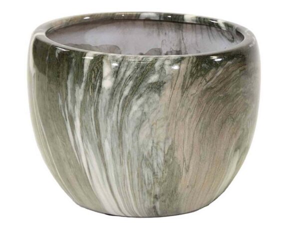 Cachepot Emperor Belly Smaltato Verde D37x30cm in Terracotta