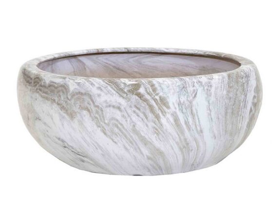 Cachepot Tonda Emperor Bowl Smaltato Grigio D33x17cm in Terracotta