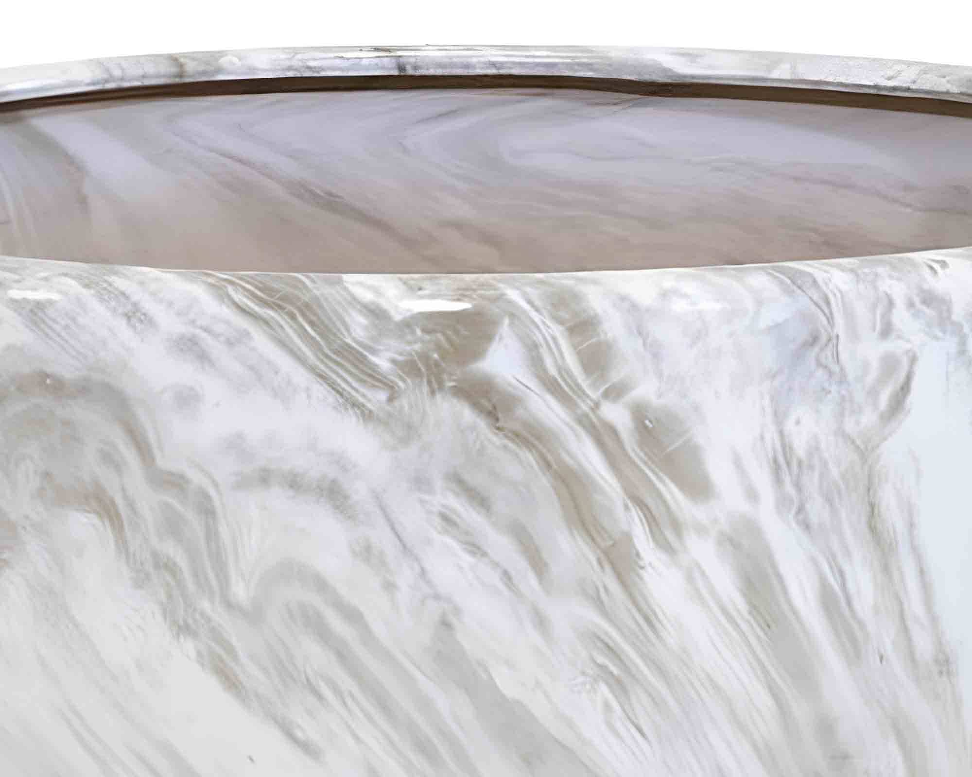 Cachepot Tonda Emperor Bowl Smaltato Grigio D33x17cm in Terracotta - immagine 2