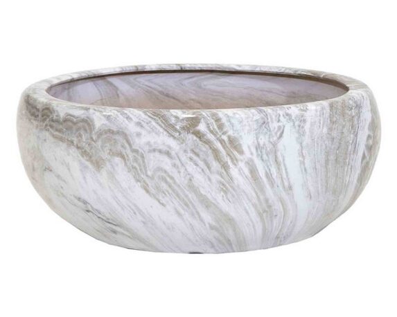 Cachepot Tonda Emperor Bowl Smaltato Grigio D41x19cm in Terracotta