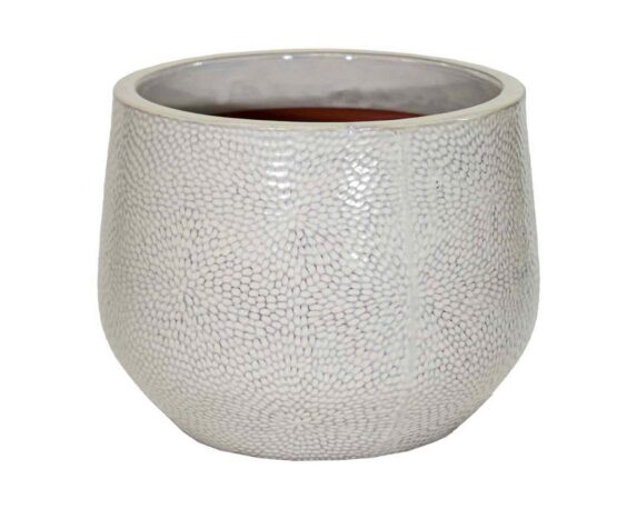 Cachepot Portly Dimples Beige D18x14,5cm in Terracotta