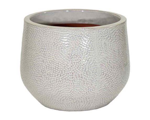 Cachepot Portly Dimples Beige D25x20cm in Terracotta